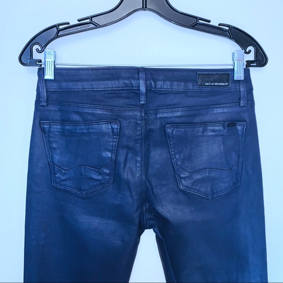 EUC Cult of Individuality Moto Mid Rise Coated Jeans size 26 - Picture 5 of 8